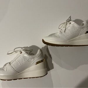 Michael Kors Georgie Women's Sneakers in White and Gold